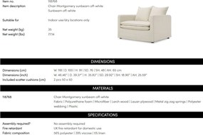 Fotoliu design LUX Montgomery, Sunbeam off-white