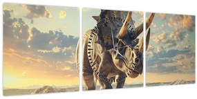 Tablou - Triceratops (cu ceas) (90x30 cm)