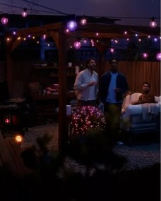 Philips Hue FESTAVIA - Extensie ghirlandă LED RGBW pentru exterior, reglabilă, 30 LED, 21 m, IP65