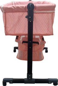 Patut copii transformabil in balansoar bebe Baby Care™ Co-Sleeper, Cu plasa insecte si cosulet depozitare, Design modern, 4 roti cu frana, Dimensiuni