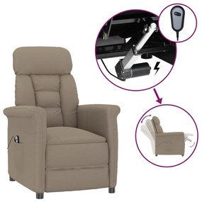 3073585 vidaXL Fotoliu rabatabil electric, gri taupe, piele întoarsă ecologică