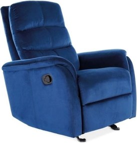 Fotoliu recliner JOWIS, stofa catifelata albastru - Bluvel 86, 78x98/1