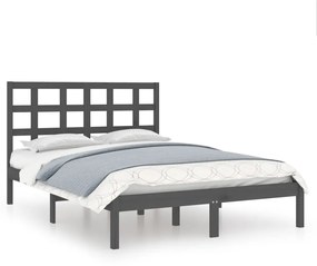3105452 vidaXL Cadru de pat, gri, 140x190 cm, lemn masiv