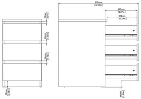 Comodă în culoare naturală cu aspect de lemn de stejar 40x70x50 cm Naia – Tvilum