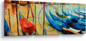 Tablou - Port în Veneția (cu ceas) (90x30 cm)