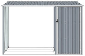 Sopron de gradina lemne de foc, gri, 245x98x159 cm otel zincat Gri