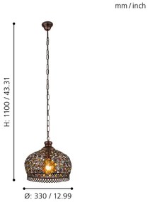 Eglo 49764 - Corp de iluminat pendul JADIDA 1xE27/60W