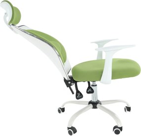 Scaun birou cu tetieră, verde/alb, BENNO UT-C568X NEW