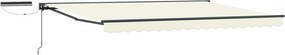 vidaXL Cort electric retractabil Crem 4 x 2 m