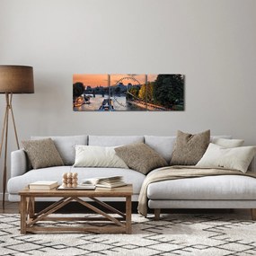 Tablou - gondole italiene (cu ceas) (90x30 cm)
