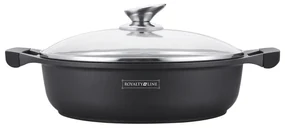 Cratiță marmorată antiaderentă 4L cu capac, 28 cm – Royalty Line RL-BR28ML