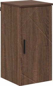 vidaXL Dulap de Baie Pe perete cu ușă Stejar închis 30 x 31,5 x 61 cm