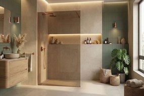 Paravan de dus Rea Flexi Brown / Brush Copper 130