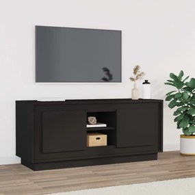 Comoda TV, negru, 102x35x45 cm, lemn prelucrat