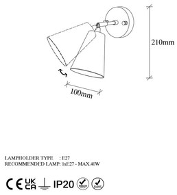 Aplică de perete aurie ø 10 cm Evander – Opviq lights