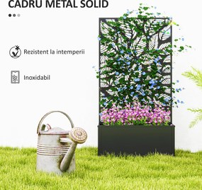 Outsunny Jardinieră cu Grilaj pentru Plante Cățărătoare cu Montare pe Perete sau Independent, 61x23x113 cm, Negru | Aosom Romania