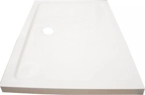 Cădiță de duș acrilică pătrată asimetrică Modena Slim, 80x100x5,5 cm