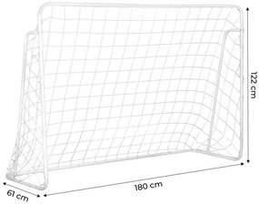 Poartă de fotbal cu perete cu țintă 180x61x122 cm