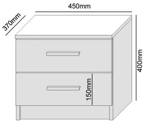 Noptieră TOD stejar craft/negru