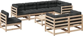 vidaXL Set canapea de grădină cu perne, 9 piese, lemn masiv de pin