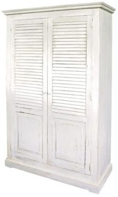 Dulap alb, din lemn masiv de pin, aspect french vintage, Persienne