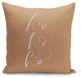 Față de pernă decorativă cu model de Crăciun Kate Louise Christmas Noel, 43 x 43 cm, maro