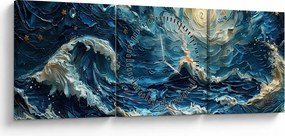 Tablou - Pictura cerului și a mării (cu ceas) (90x30 cm)