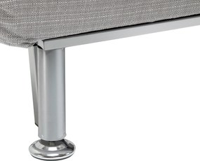 Fotoliu pat extensibil HOMCOM din Fier și Bumbac cu Pernă cu Dungi, Gri 75x70x75cm | Aosom Romania