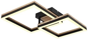Plafoniera LED design industrial Beatrix negru, maro 49x38cm