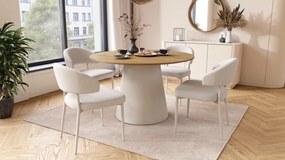 MAZZONI EXPORT IRIS Bej (material Basel 24)/cadru bej-gri (cașmir) - SCAUN MODERN TAPIȚAT PENTRU SALON/SUFRAGERIE BOHO