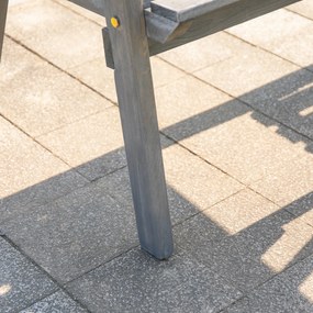 Outsunny Bancă de grădină cu masă, Set de scaune, Mobilier de grădină, cu orificiu pentru umbrelă, bancă, 2 scaune, lemn masiv, Gri, 152 x 70 x 83 cm | Aosom Romania