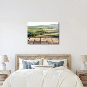Tablou - Raft din lemn cu peisaj (70x50 cm)