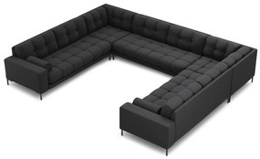 Coltar 9 locuri Bali tapitat/picioare negre – L327 x l256 x h75