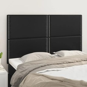 3116282 vidaXL Tăblii de pat, 4 buc, negru, 72x5x78/88 cm, piele ecologică