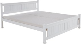 Pat cu lamele, lemn de pin/alb, 160x200, LUCAS NEW