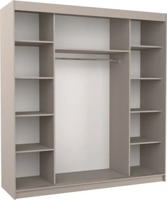 Dulap cu uși glisante BERGEN – cu oglindă – 200x58x215 cm – Cașmir