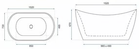 Cada freestanding Rea Kerrano 150x75 cm alb lucios