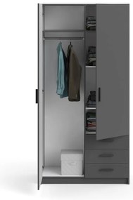 Șifonier gri închis 99x200 cm Sprint – Tvilum