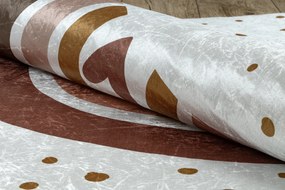 BAMBINO 46960 covor lavabil Curcubeu, puncte pentru copii anti-alunecare - alb / maro