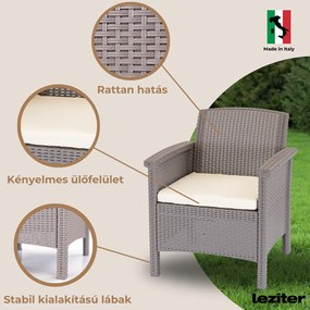 Set de mobilier de grădină Venus Big cu 6 locuri, culoare cappuccino