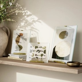 Ramă foto aurie cu picior de susținere din sticlă 16x20 cm Flute – Umbra