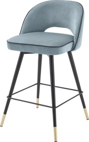 Set de 2 scaune de bar design modern Cliff, H-92,5cm albastru 114323 HZ