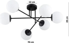 Brilagi - Lustru aplicat MILO 6xE27/60W/230V negru