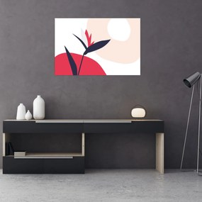 Tablou - Abstracție florală roz N⁰1 (90x60 cm)