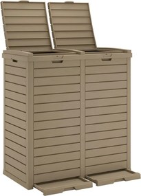 vidaXL Coș de gunoi de exterior maro deschis 78x41x86 cm polipropilenă
