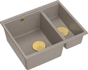 Chiuveta compozit sub blat Quadron Logan 150 bej - auriu 56x46 cm