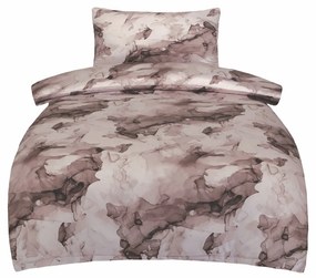 Lenjerie de pat din satin Deluxe Minerals maro, 140 x 200 cm, 70 x 90 cm
