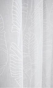Perdea albă cu model natural, cu inele, 140 x 250 cm