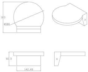 Aplică LED de exterior TESA LED/10W/230V IP54 negru