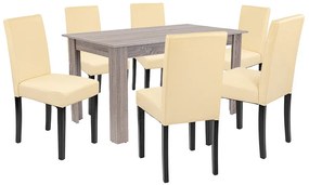 Set de masă Leon 6+1 stejar York-bej